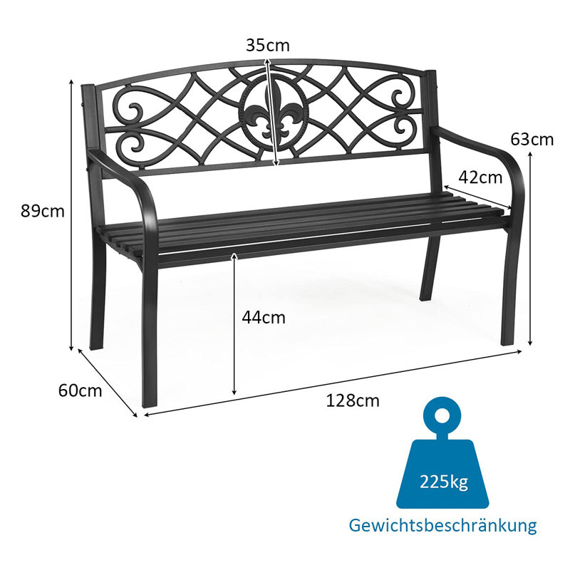 Overturf Metal Outdoor Bench