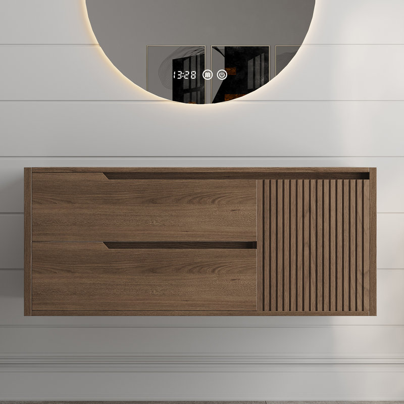 Armoire de salle de bain murale 36 po en noyer, sans lavabo