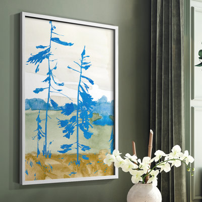 «Cerulean Spruce I», reproduction encadrée - bois massif