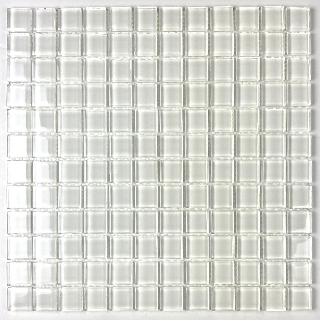 Metro 1 in. x 1 in. Glass Straight Edge Square Mosaic Wall Pool & Floor Tile Abolos