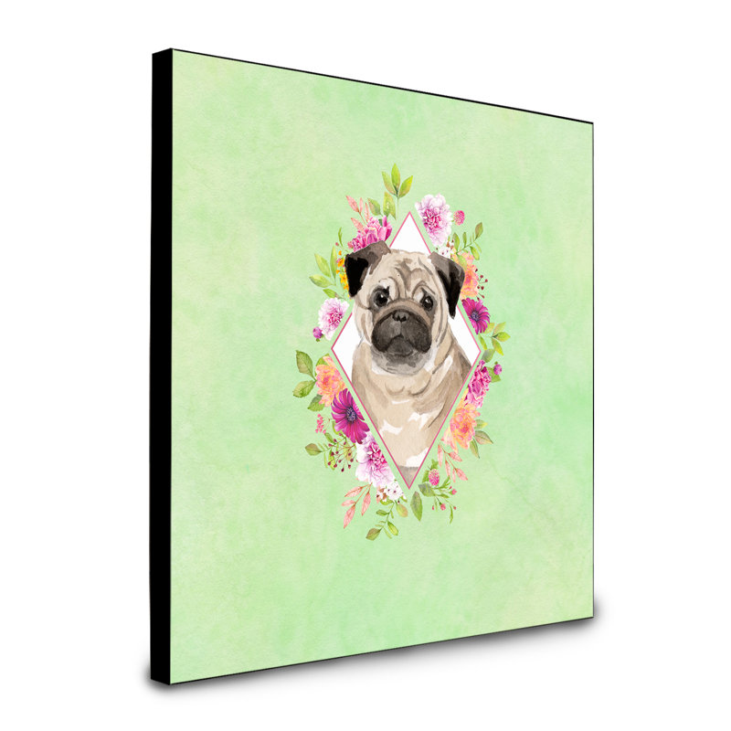 Panneau mural Dollman Flowers, Vert, Carlin beige