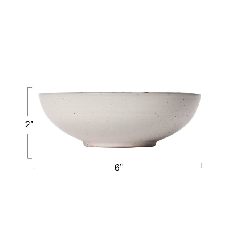 Stoneware Bowl With Debossed Pattern And Reactive Glaze
