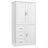 Tall And Wide Storage Cabinet With Doors For Bathroom/Office, Three Drawers-116194877