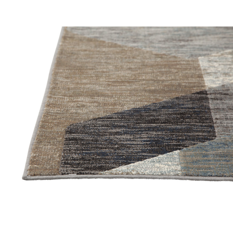 Tapis CallioGray / bleu / naturel 8 x 10