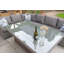PARIS 7pc Deluxe Modular Corner Dining Set 2pc LH / RH Sofa, 1pc Corner Chair, 1pc Middle Chair & 1 Bench with 170x100cm Firepit Table