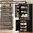 Kitchen Pantry Cabinet With Sliding Storage Rack And 6 Hanging Shelves-836523653