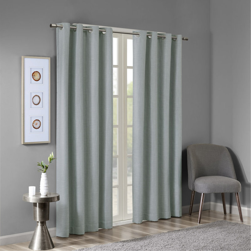 Panneau de rideau occultant imprimé avec œillets (seulement 1 panneau PC), L 50 po x L 54 po, Bleu