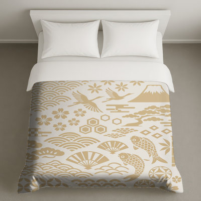 Japanese Cultural Symbols Duvet Covers