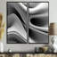 «White Black Infinite Ripples - Abstract Modern Waves», reproduction d'art sur toile-114712839-114712833-114712841