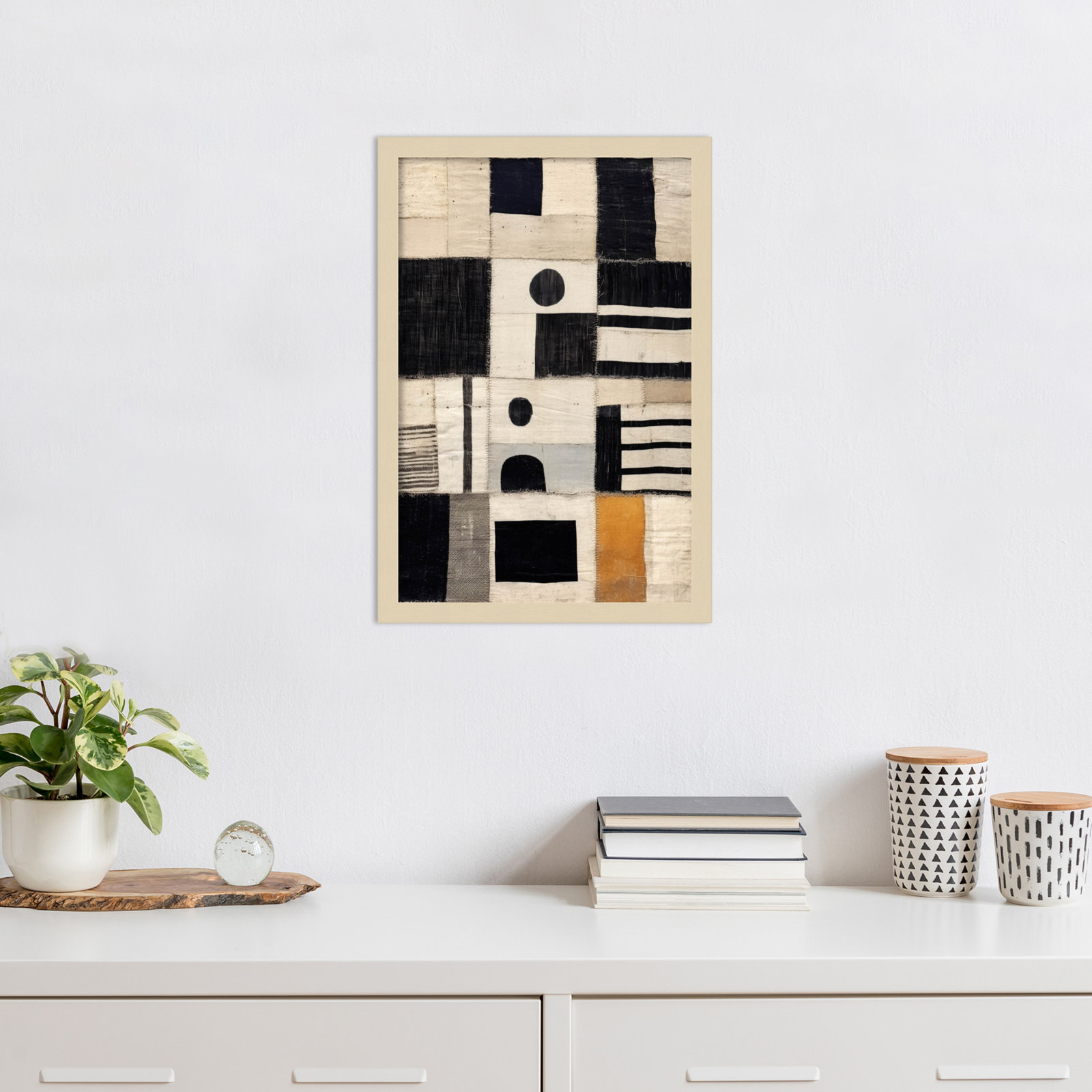 Sewn Fabric by Treechild  Wood Framed Wall Art Print, 21" H x 15" W, Brown