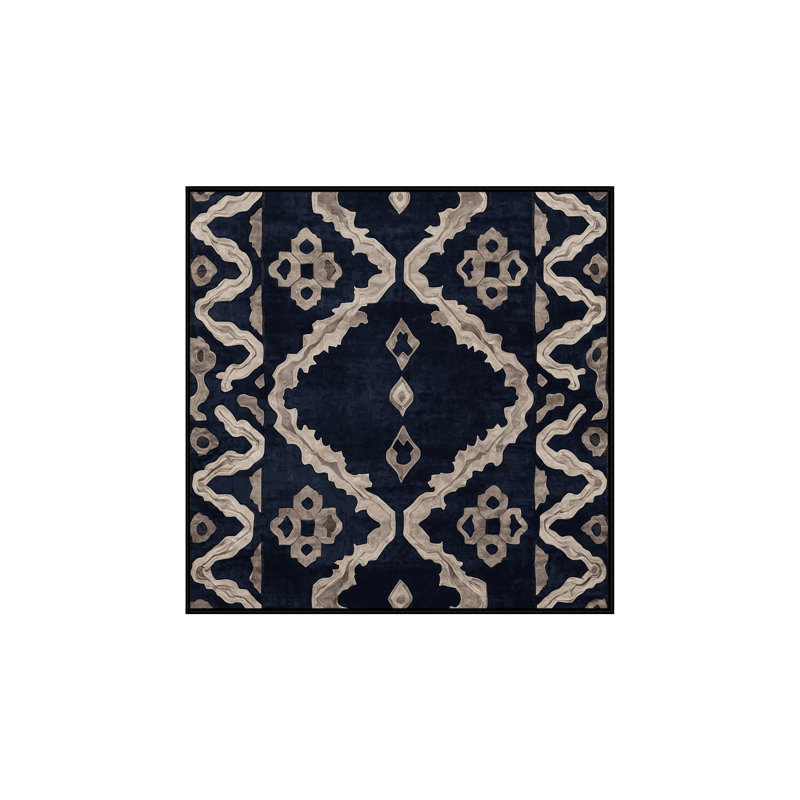 Machine Washable Gray Area Rug, Square 6'
