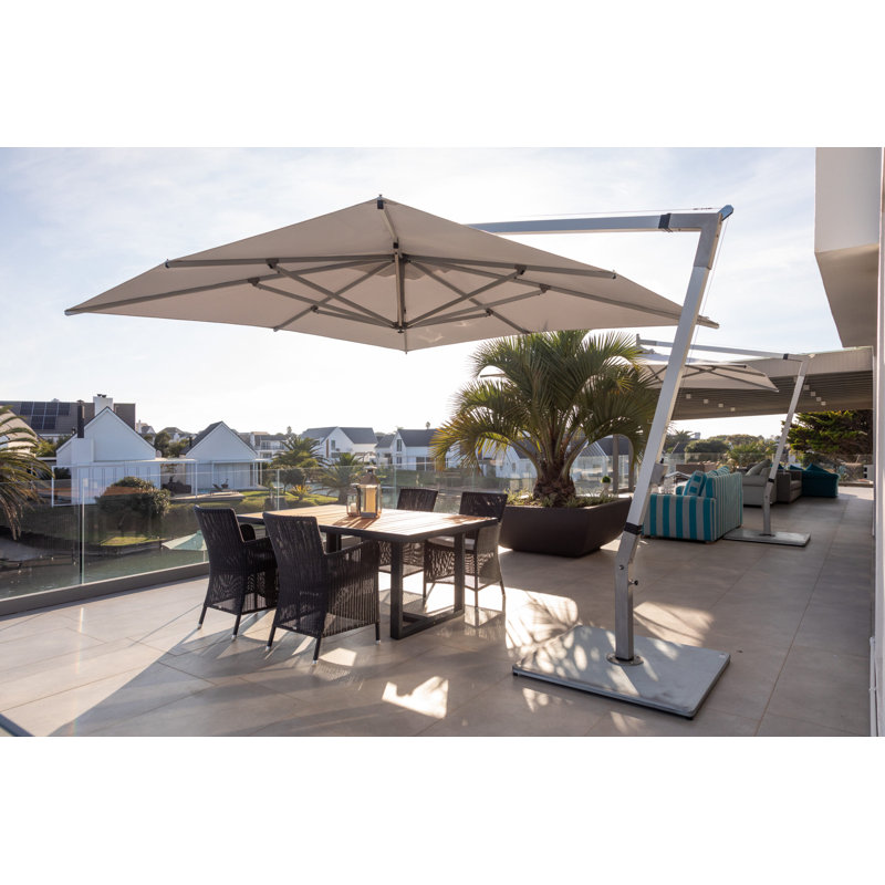 Pendulum 10' x 13.1' Rectangle Cantilever Umbrella, Natural, Paver Frame