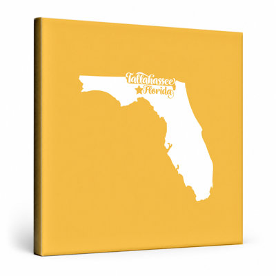 Tallahassee Florida — State Silhouette — Canvas Wall Art