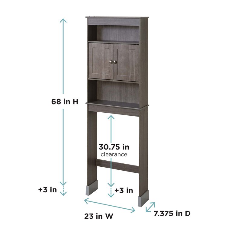 23 W Bathroom Space Saver, 3 Shelves, over the Toilet Cabinet