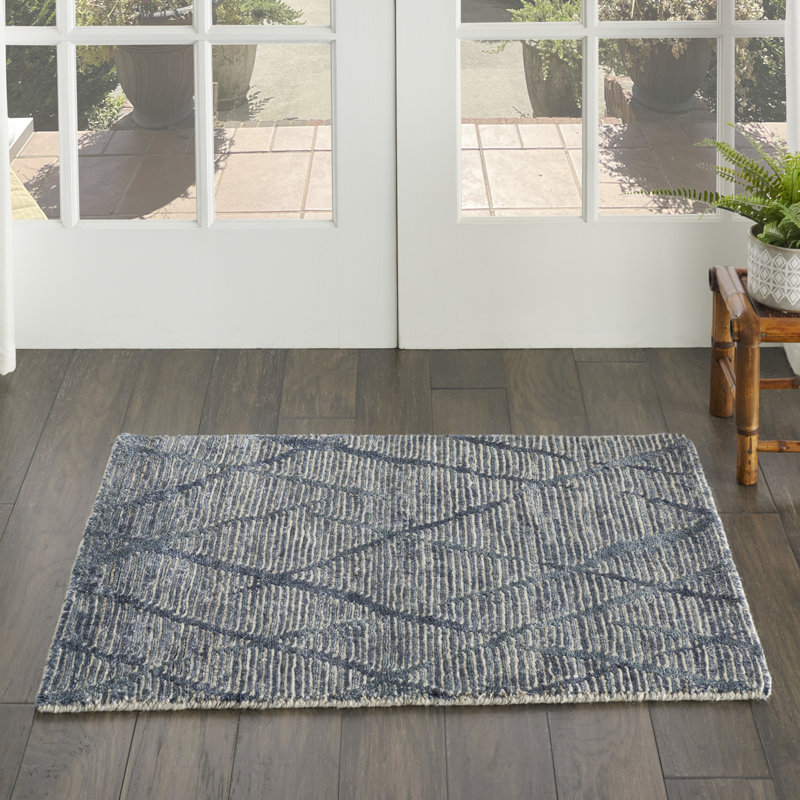 Nourison Tietsia Indigo Modern Indoor Rug, Indigo, Rectangle 5'6" X 7'5"