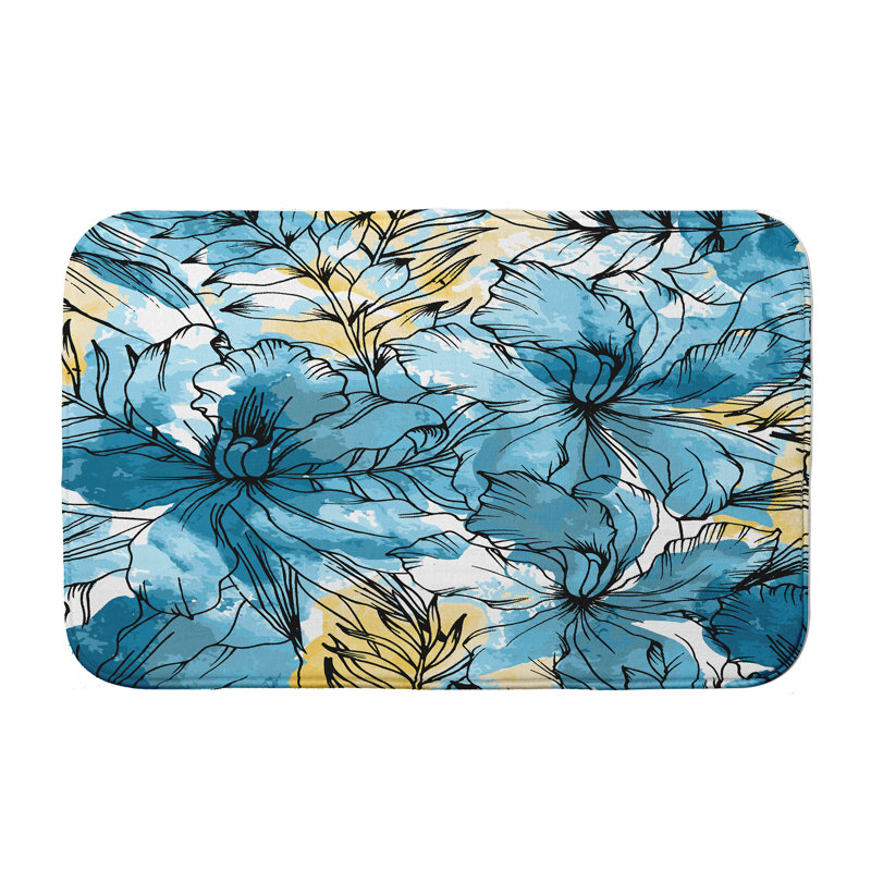 Tapis de bain Hickey, Bleu, l 24 po x L 36 po