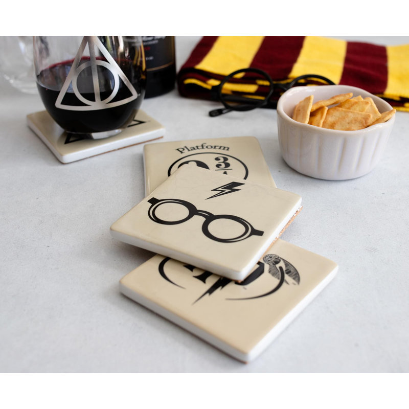 Ceramic Square 4 Piece Coaster Set