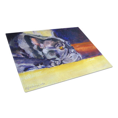 Planche à découper en verre ensoleillé french bouledogue caroline