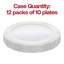 Assiettes jetables rondes en plastique blanc avec rebord doré (10 po)