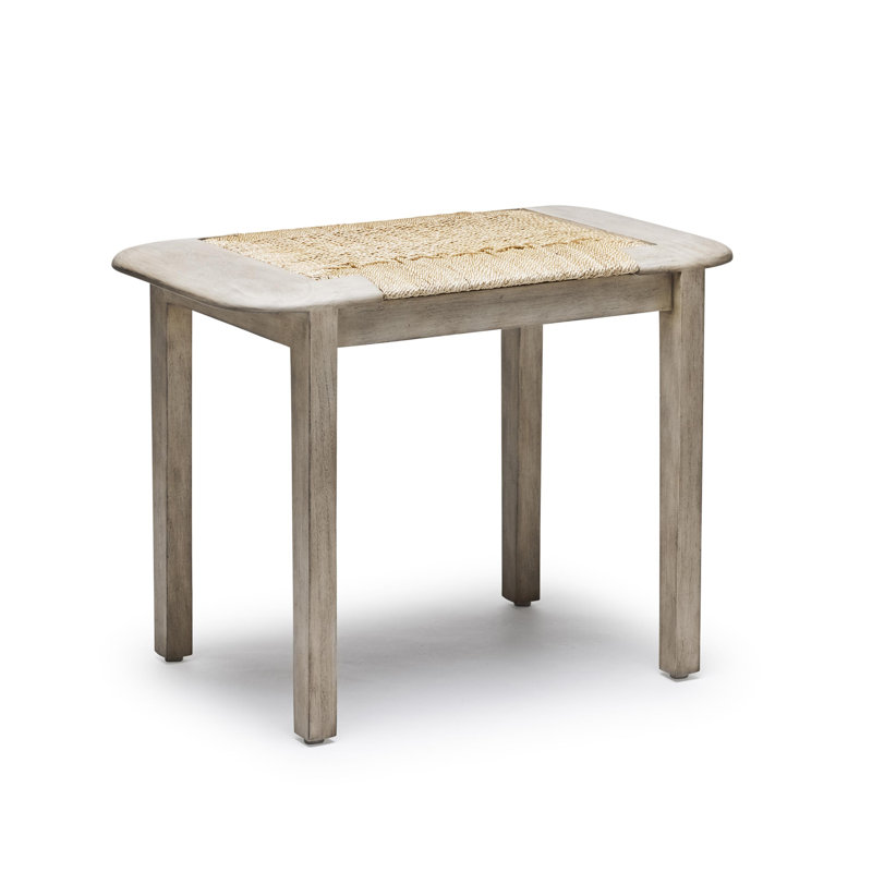 Juno Counter Stool with Solid Wood Frame, Washed White/Natural