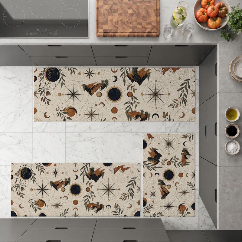 Tapis de cuisine lavables antidérapants Botanical Celestial