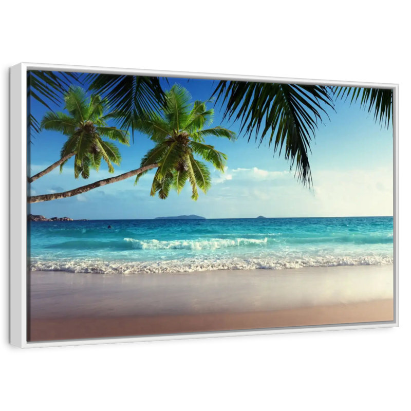 Palm Beach Morning, Cadre flottant blanc, 25 po x 17 po