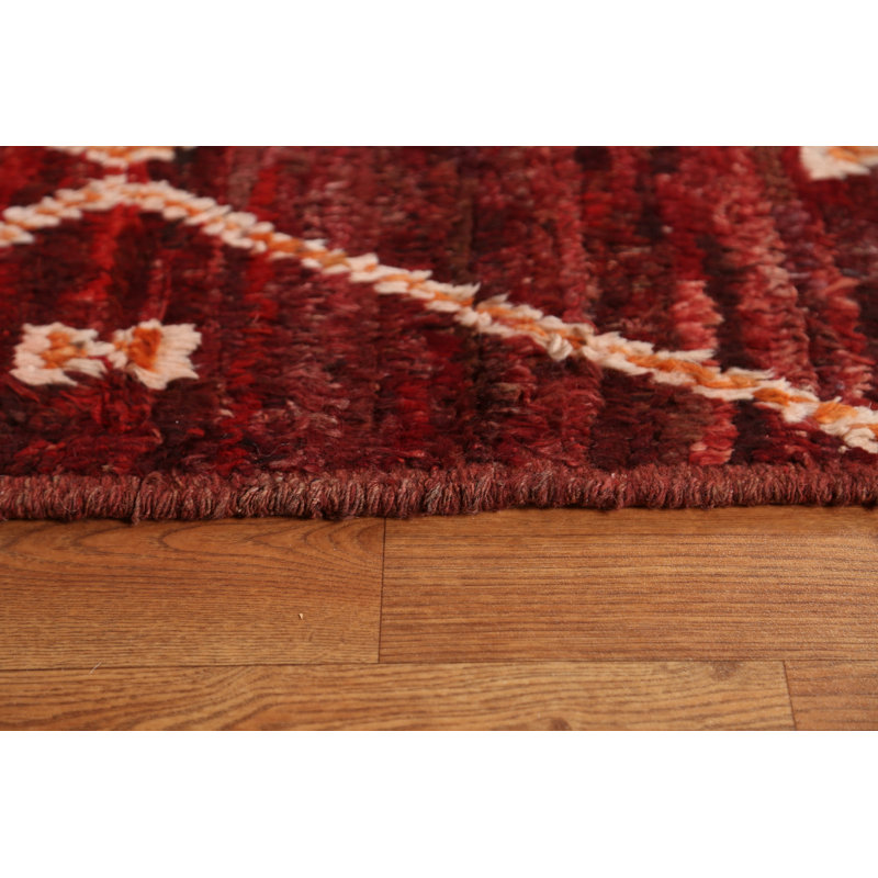 Tapis marocain en laine Trellis noué à la main 7 x 10