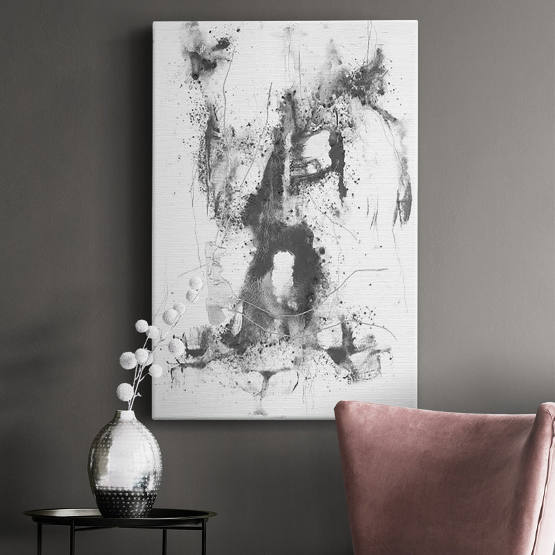 Graphite Abstract II - impression sur toile tendue, H 18 po x l 12 po x P 1,5 po