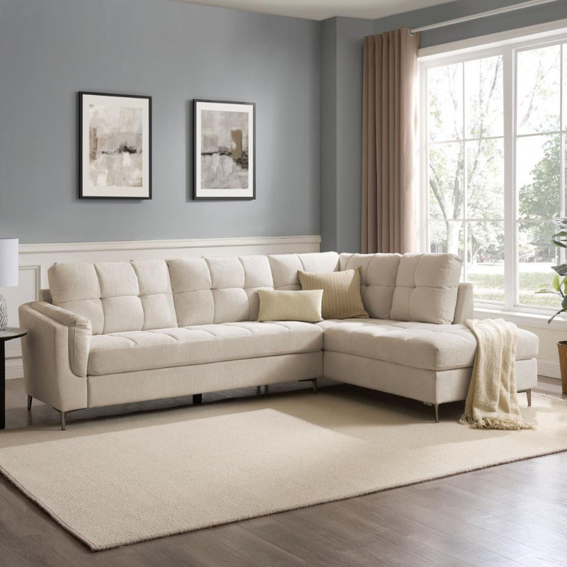 Cassidy 4 Seater Corner Sofa , Beige, Right Hand Facing
