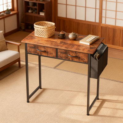 Bureau d'ordinateur à domicile avec tiroirs de rangement, sac latéral et crochet pour casque d'écoute, table d'écriture robuste pour jouer et étudier, pieds réglables pour plus de stabilité