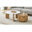 Coffee Table Set Of 2, Hexagonal Drum Coffee Table With Drawer Storage And 3 Legs Round Coffee Table