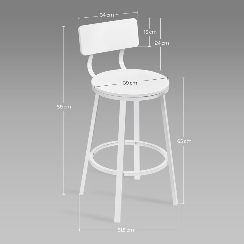 Annik Counter Stool with Metal Frame, White