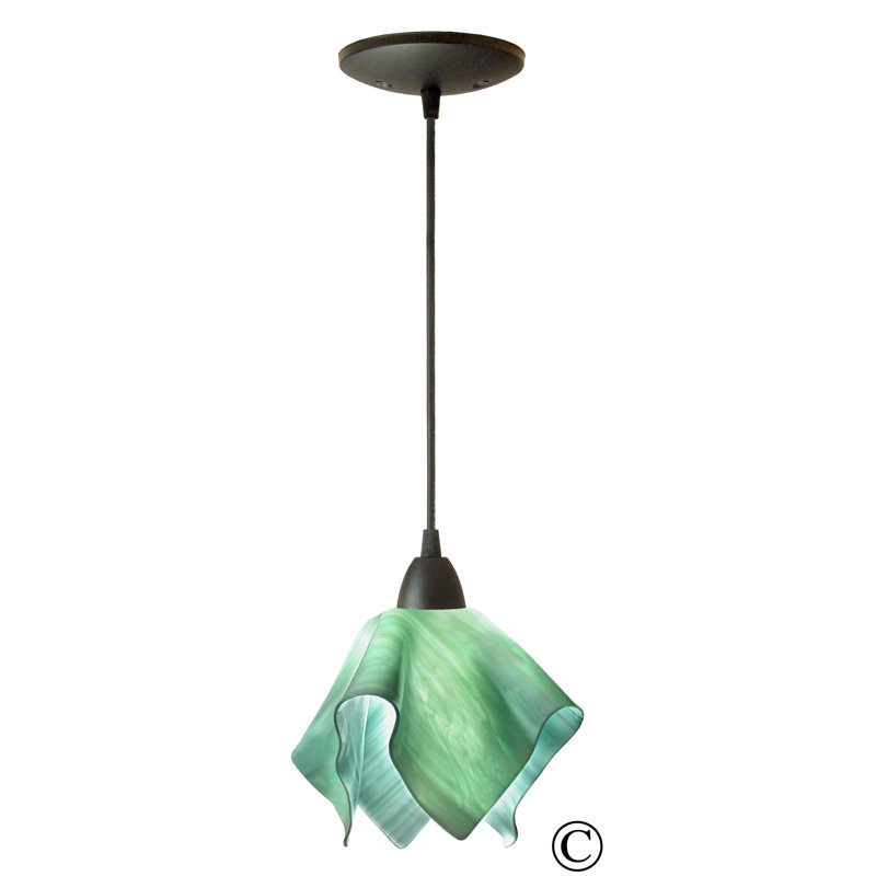 Luminaire suspendu géométrique unique à 1 lumière Dale, Petit, Noir, Lis - très rouge