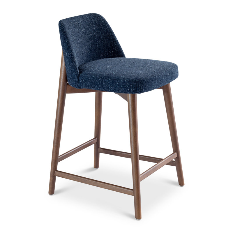 Tonia Bar/Counter Stool - Texan Burnish Guardian Seat - Domasco Frame, Blue Mix/Nogal, Counter Stool (25.5" Seat Height)