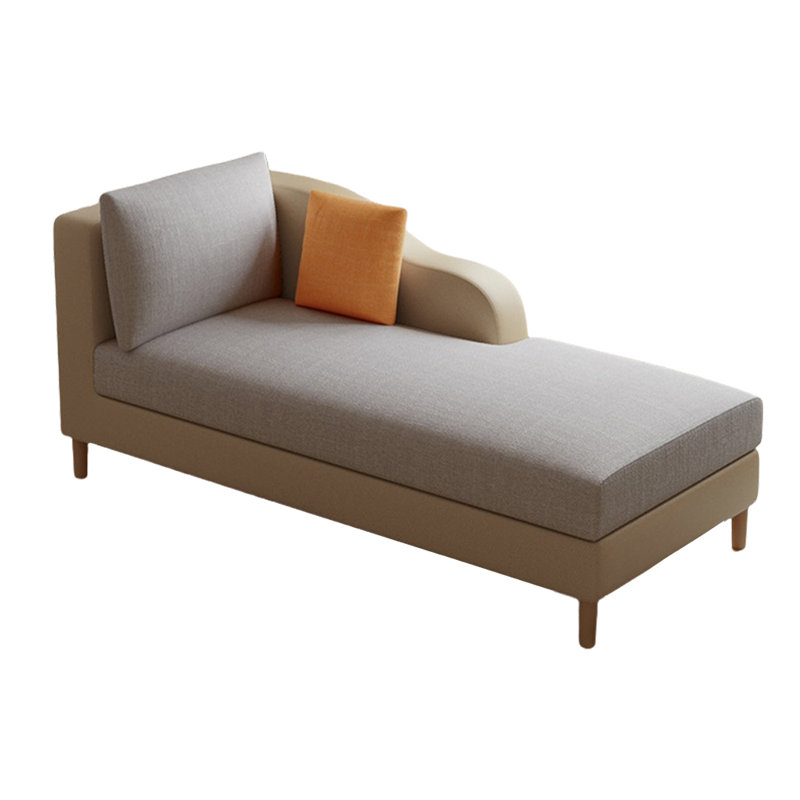 Chaise longue rembourrée Hinna, Accoudoir à gauche (vu de face), Gris clair / Kaki