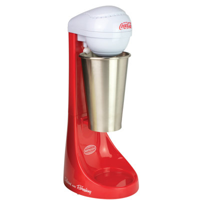 Mélangeur électrique à deux vitesses avec mélangeur de boissons à piston de style Coca-Cola à deux vitesses, comprend une tasse à mélanger en acier inoxydable de 16 onces.