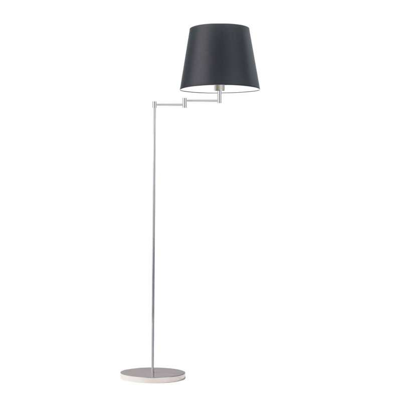 Askegard 165cm Swing Arm Floor Lamp, Silver, Black