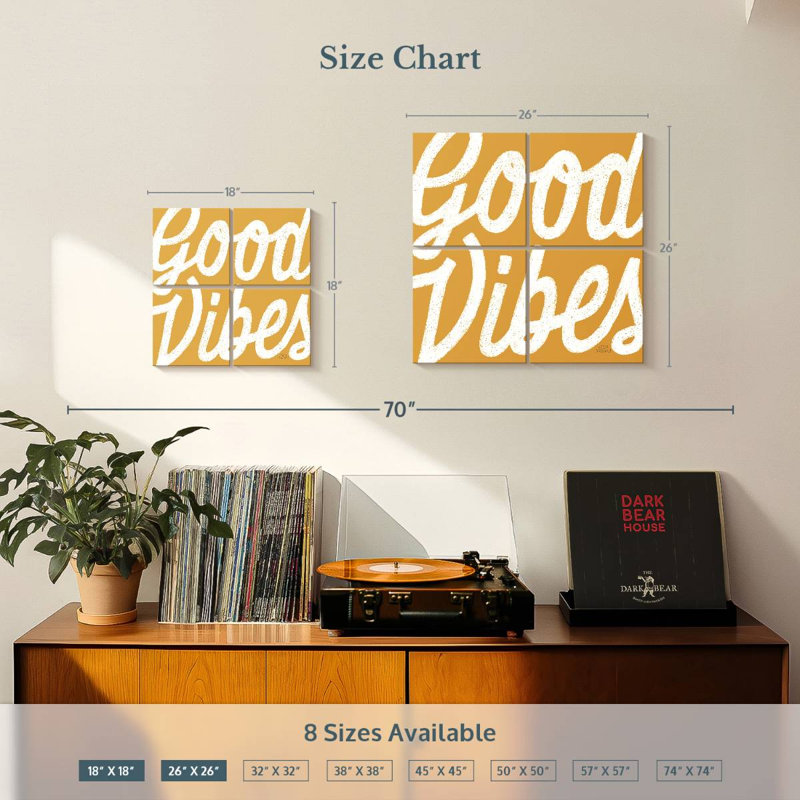 Tergel Good Vibes - jaune, H 18 po x l 18 po