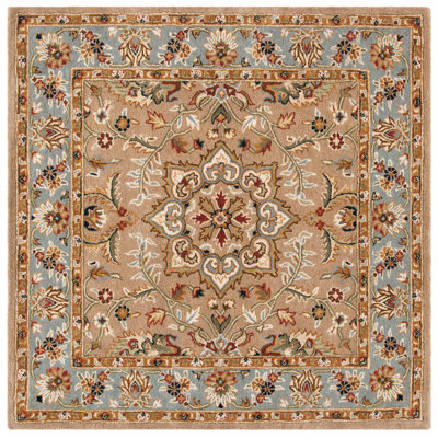Tapis beige et bleu clair Carnasheeran