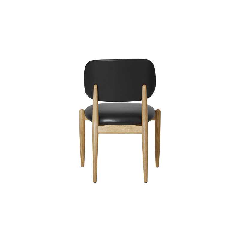 Slow Upholstered Dining Chair, Natural Walnut, Bellagio 2 Black 7925