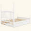 Structure de lit plateforme avec lit gigogne simple TG et 2 tiroirs de rangement, lit en bois classique avec tête de lit à broche-1309500883