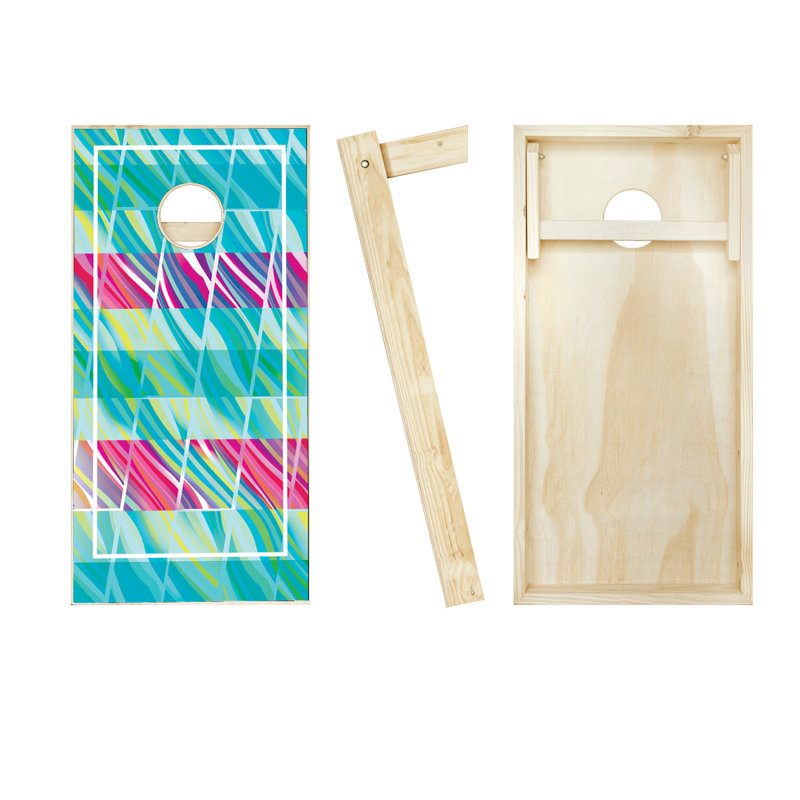 Ensemble de cornhole en bois massif 2 pi x 4 pi Cool Wave, Rouge/noir
