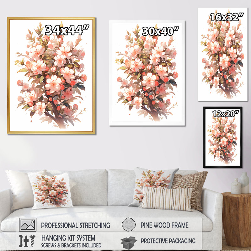«A Gardens Flower Grace I», reproduction sur toile, Cadre flottant doré, 32" H x 24" W