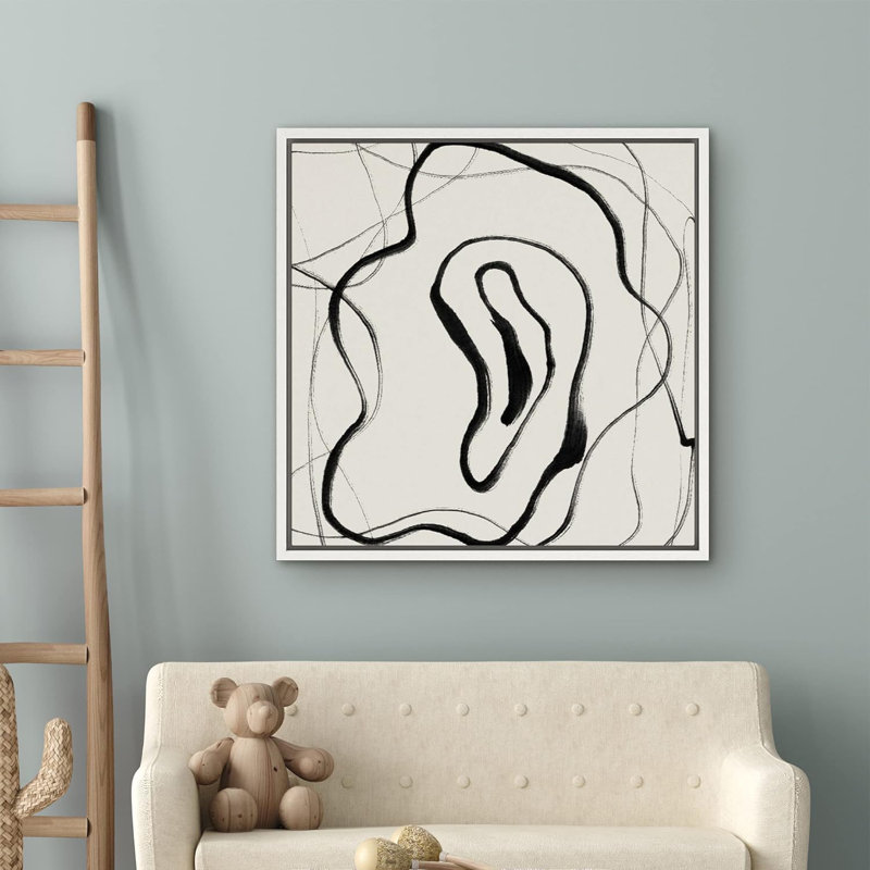 «Geomet Paint Stroke Ribbon Lines Abstract Shapes Modern Art Decorative Contemporary Minimal», reproduction d'art sur toile