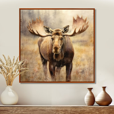 «Moose Serenity I - Moose», reproduction sur toile encadrée