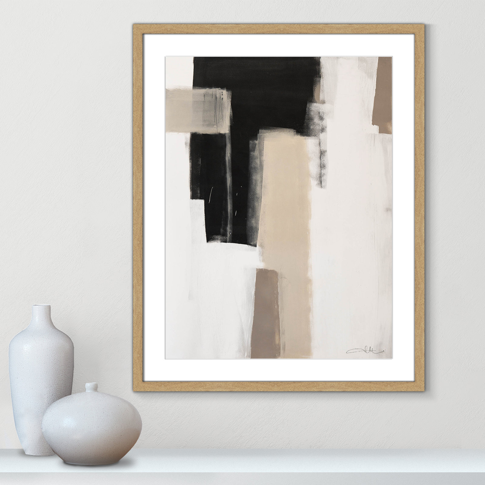 Giverny Earth Scapes I Print, No Mat, 29.5" H x 23.5" W x 2" D, Natural Woodgrain Single Picture Frame