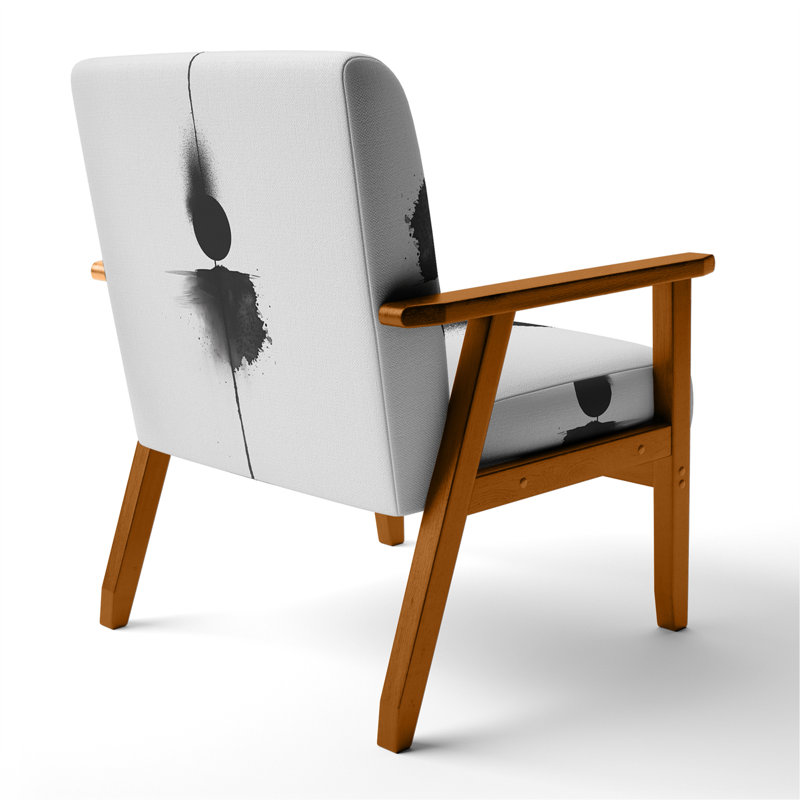 Chaise rembourrée abstraite Minimalisme - Fauteuil Midnight Dot & Line I, Accoudoirs carrés bruns