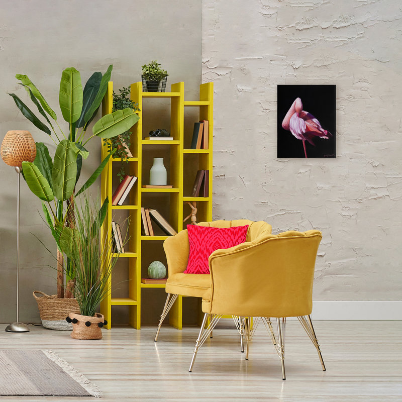 Toile de flamant rose contrastée Avian, design par James Corwin, H 20 po x l 16 po