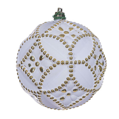 Etch Antique White Brush Ornament Set.