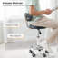 Backed Adjustable Height Ergonomic Lab Stool With Footring Wheels